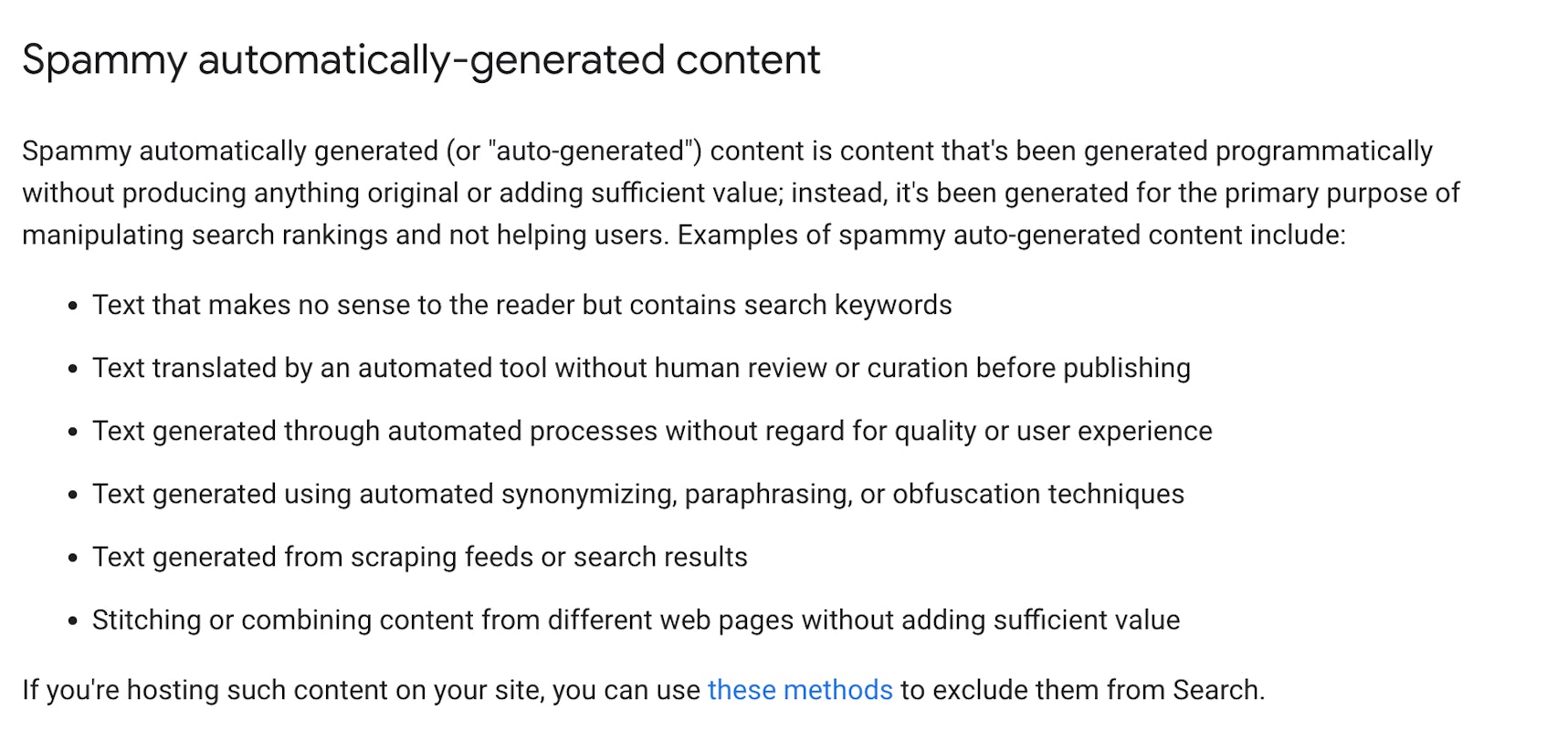 Spammy automatically generate content