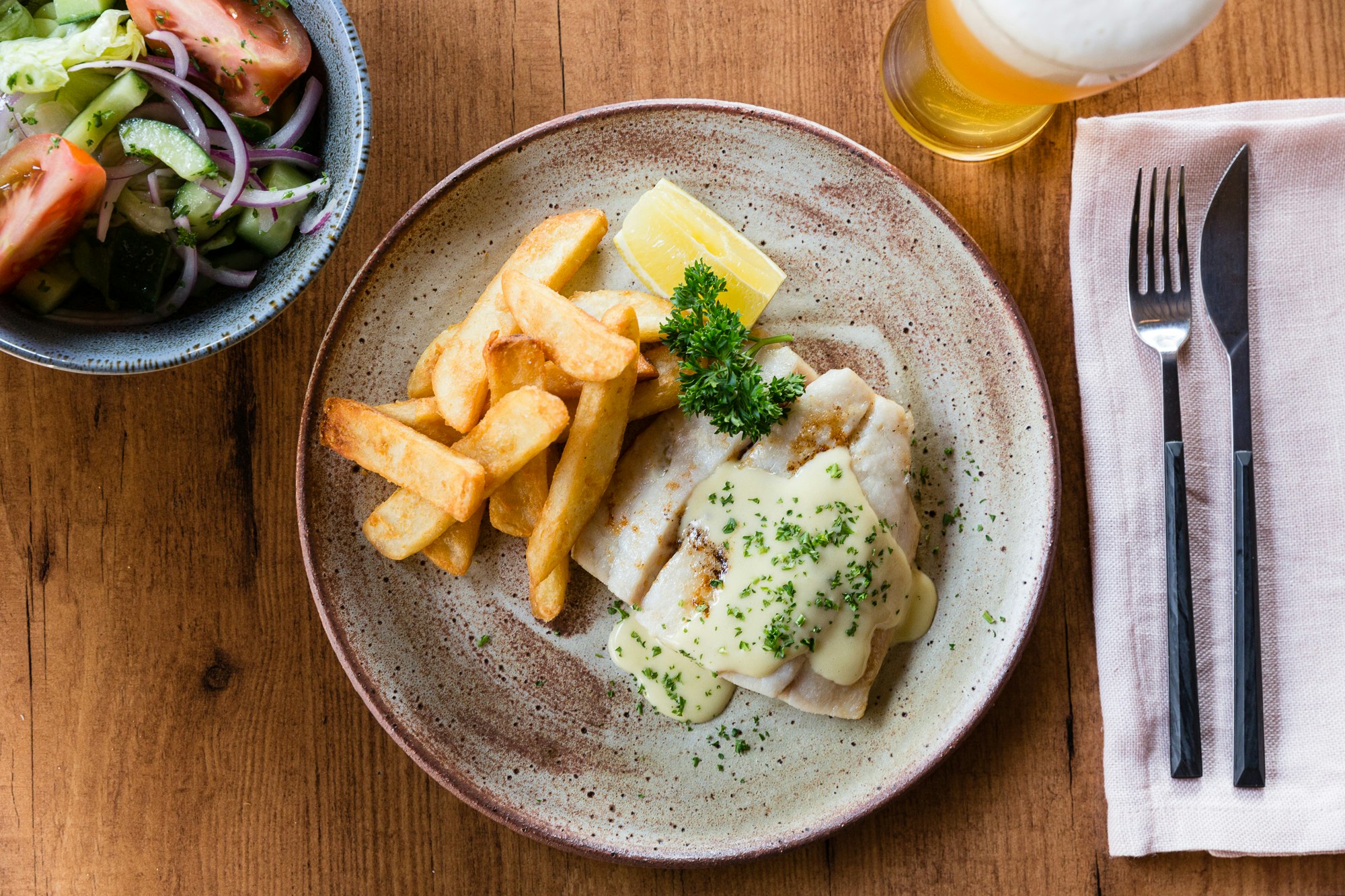 Barramundi with lemon sauce at Hibiscus Tavern