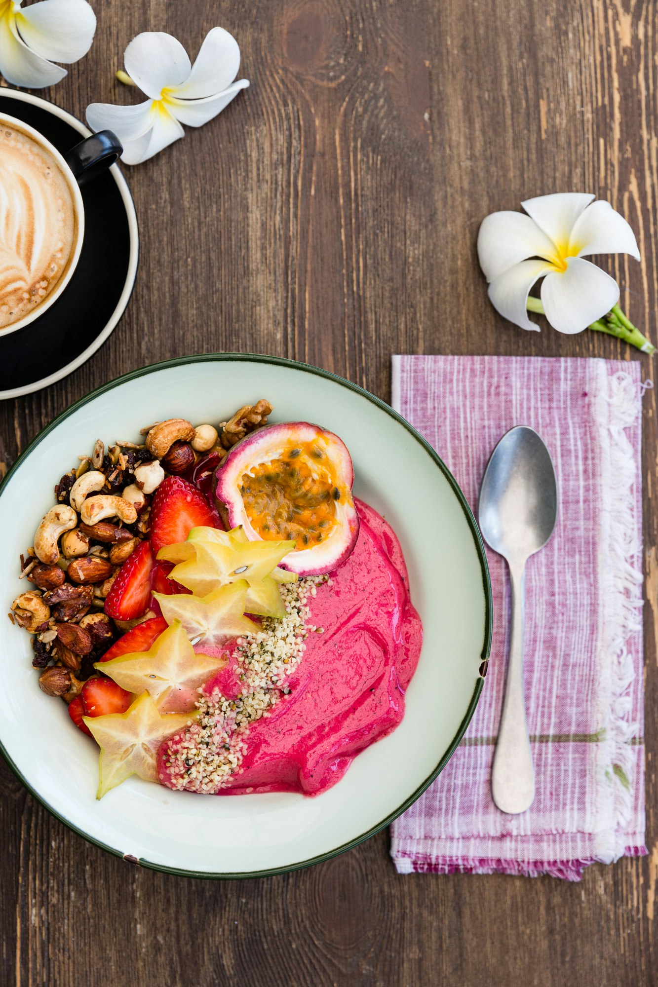 Local smoothie bowl at the Beachfront Hotel