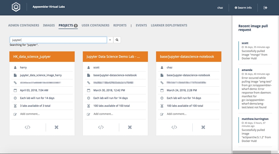 Appsembler VLabs dashboard