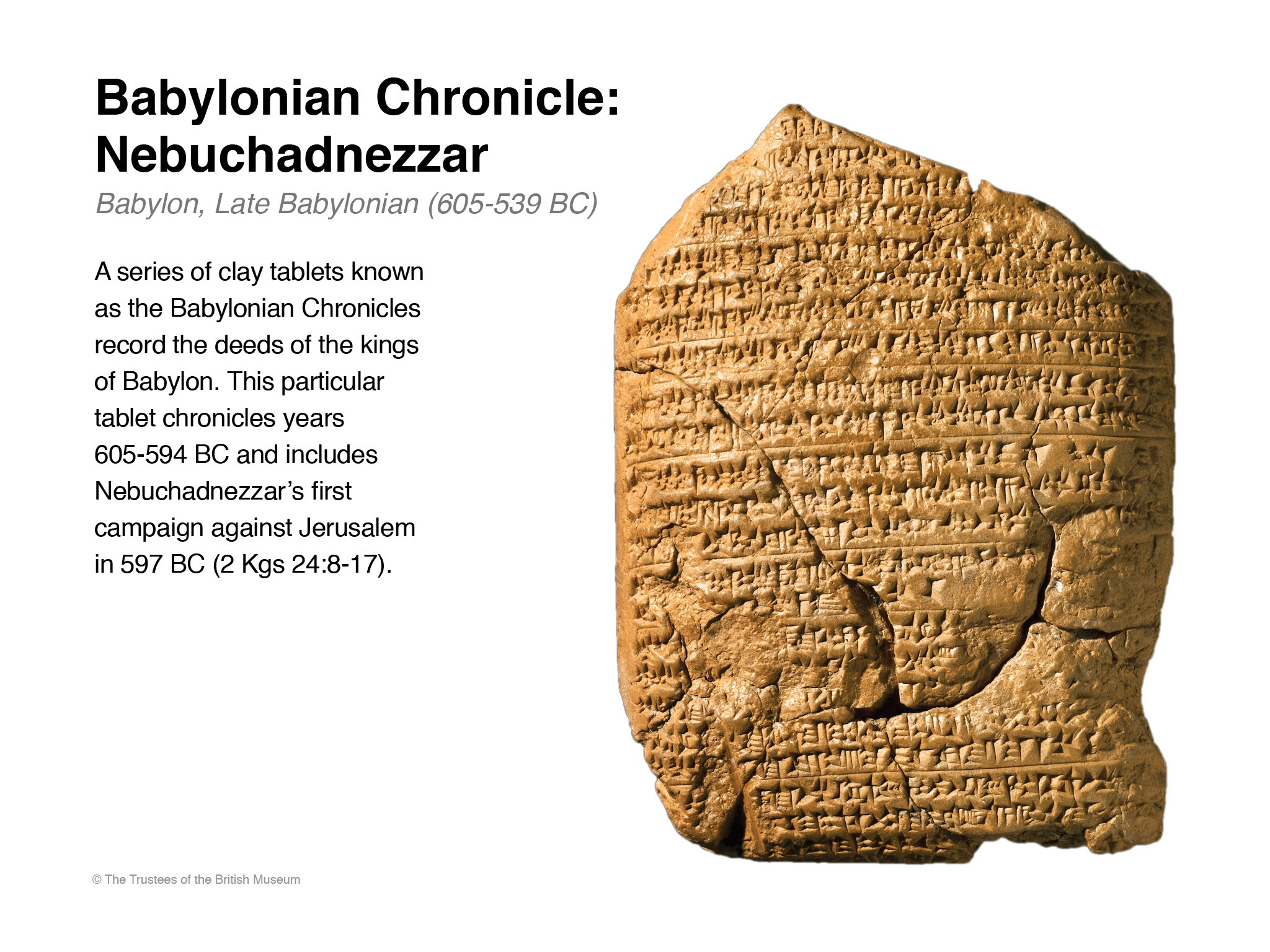 Babylonian Chronicles tablet and description of what they are